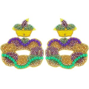 ต่างหูลูกปัดปักด้วยมือผลิตในอินเดีย - Product Image 5