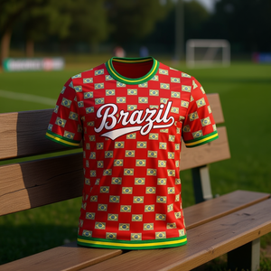 Conjunto de Camiseta de Fútbol Unisex para la Copa Mundial de Fútbol Brasil 2033, Diseño con la Bandera, para Aficionados al Fútbol, Regalo para el Día del Partido, con Múltiples Colores - Product Image 3