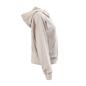 Sweat à capuche demi-fermeture éclair pour femmes grande taille couleur unie sweat à col rond conception d'impression personnalisée vêtements d'hiver décontractés confortables - Product Image 3