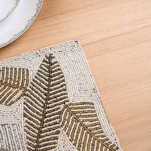 Juego de Manteles Individuales Bohemios Hechos a Mano con Hojas de Palma, Posavasos Cuadrados Ecológicos para Decoración del Hogar y Uso en Restaurantes, Hechos de Resina Epoxi - Product Image 4