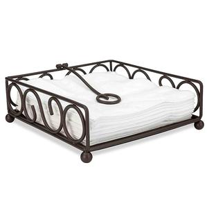 Porte-mouchoirs debout de forme carrée en métal de fer de couleur noire pour la maison et le mariage porte-serviettes décoratif de table - Product Image 2