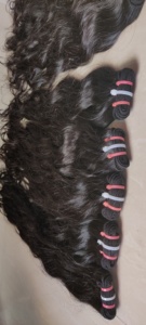 Cabello Remy sin procesar del templo del sur de la India 10 "32" pulgadas ondas suaves dibujadas individuales doble trama Natural negro y marrón 100g - Product Image 4