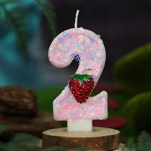 Handmade Number Shaped Birthday Candle Paraffin Wholesale <b>Cake</b> <b>Decoration</b> <b>Strawberry</b> Topper For <b>Cake</b> Scenes - Product Image 3