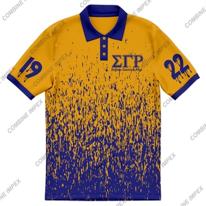 Polo pour hommes de haute qualité en coton mercerisé imprimé par sublimation de logo personnalisé de haute qualité Sigma Gamma Rho en tricot décontracté de couleur unie - Product Image 1