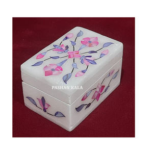 Luxe moderne fabriqué en inde personnaliser la commande produit d'artisanat et de fabrication belle chambre boîte à bijoux décorative en marbre incrustation - Product Image 1