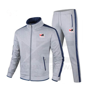 Venta al por mayor 2023 Chaqueta Deportiva Informal a Rayas con Cremallera para Hombre Slim Fit Jogger Transpirable Liso Poliéster Equipada GYM Sports Fleece - Product Image 4