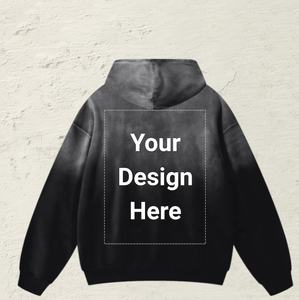 Sweat à capuche en coton coupe classique, effet délavé unique, noir pour homme, sweats à capuche délavés sur mesure, sweats à capuche de haute qualité - Product Image 4