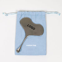 Outil de massage personnalisé avec logo, en acier inoxydable 304, Gua Sha et peigne, outil de raclage, peigne de massage, outil de raclage facial