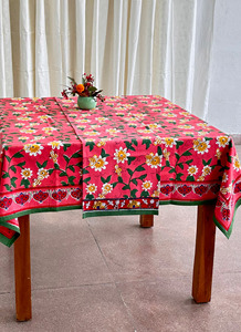 Chemin de table de haute qualité fait à la main 100% coton imprimé motif floral imperméable et écologique pour les hôtels à la maison au prix d'usine - Product Image 2
