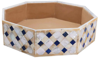 Boîte de rangement à trois niveaux en nacre et pierre, fabriquée à la main, avec finition haut de gamme pour un usage quotidien et une décoration intérieure moderne et luxueuse