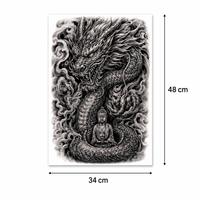 Tatouages Temporaires Grand Format pour Dos Entier 48x34cm – Transfert Réaliste, Imperméable, pour Femme, Art Corporel