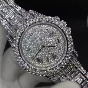 Alta calidad D Color Moissanite Diamond VVS Clarity Luxury Quartz Hip Hop Bling Relojes Joyería de moda - Product Image 3