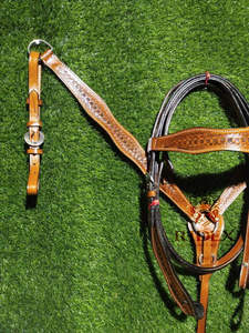 Cabecera de sillín occidental de brida de cuero moderna de alta calidad para doma de caballos y equipo ecuestre Precios asequibles... - Product Image 3