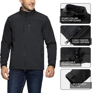 Men's Lightweight Waterproof Softshell <b>Jacket</b> with Warm Fleece Lining Windbreaker for Travel Hiking Golf Motorcycle Auto <b>Racing</b> - Product Image 4