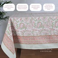 Nappe en coton imprimée à la main, motif floral, qualité supérieure, écologique, fabriquée en Inde, avec options personnalisables