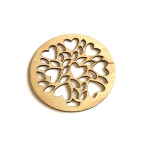 Hot Sale Wooden Coasters Latest Heart Shape Floral <b>Cutting</b> Design Natural Wood High Quality Coasters Set Table Decor - Product Image 2