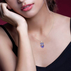 จี้สร้อยคอเงินแท้รูปนกฮูกคู่แม่ลูก "Jeulia Stay with You Mom and Baby Owl" - Product Image 4