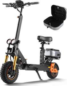 Nouvelle offre: Scooter électrique pliable pour adultes avec siège, moteur de 1000W, vitesse maximale de 55 km/h, batterie de 15Ah, autonomie de 60 km - Product Image 1
