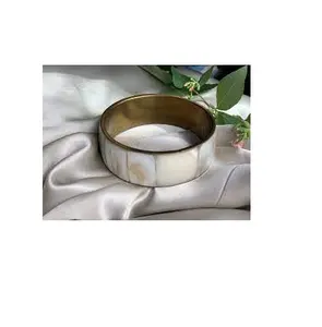 珍珠母手镯热卖时尚可爱100% 天然珍珠母贝壳手镯黄铜底座