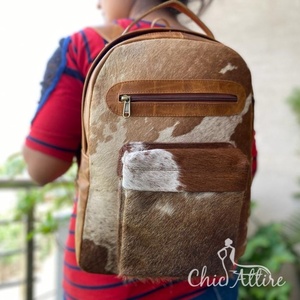 Nueva Mochila de cuero de piel auténtica hecha a mano para el pelo, cuero de vaca Natural genuino Retro, bolsas de ordenador portátil de trabajo informales Unisex Vintage - Product Image 1
