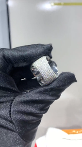 Custom Letter Iced Out 925 Sterling <b>Silver</b> Sparkling VVS Moissanite Diamond Hip Hop Luxury Statement <b>Ring</b> For <b>Men</b> Women Wear - Product Image 5