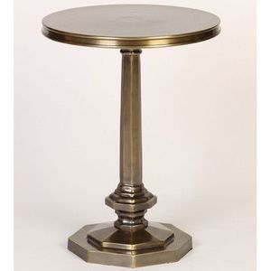 โต๊ะทองเหลืองทรงกลมขนาดกะทัดรัดพร้อมการออกแบบฝังหินอ่อนเหมาะสำหรับการตกแต่งแบบคลาสสิกซึ่งได้รับแรงบันดาลใจจากการตกแต่งภายในที่หรูหรา - Product Image 5