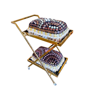 Plateau de Dessert au chocolat de table de conception standard plateau de chocolat en métal doré de haute qualité pour les fêtes d'anniversaire de mariage - Product Image 5