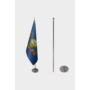 Drapeau d'intérieur personnalisé Pennsylvanie 3x5 pieds, fanion d'intérieur, mât en aluminium, impression numérique, polyester durable, taille officielle, style officiel - Product Image 2