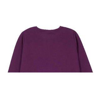 เสื้อสเวตเชิ้ตคอกลมผ้าฟลีซสำหรับผู้หญิง เป็นมิตรกับสิ่งแวดล้อม ระบายอากาศได้ดี กันลม สีม่วง ผลิตจากโพลีเอสเตอร์/คอตตอน น้ำหนัก 340 กรัม แขนยาว สำหรับฤดูหนาว สีพื้น - Product Image 2