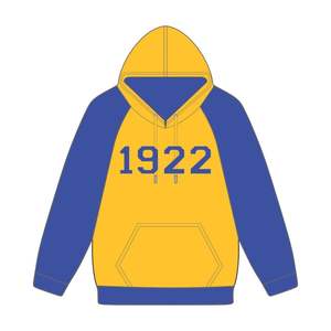 Année de fondation 1922 Sigma Gamma Rho Gold Body Blue Raglan Sleeves Pullover Hoodie SGRho Sorority Apparel Divine Nine HBCU - Product Image 2