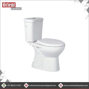 Top vente monté au sol S piège sanitaire en céramique blanche fait deux pièces placard d'eau WC siège de toilette commode avec double chasse - Product Image 2