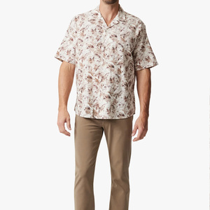 Camisas estampadas ligeras para hombre con etiqueta de logotipo bordado de manga corta personalizada y marca personal para uso de verano - Product Image 3