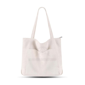 Logo personnalisé imprimé léger 100% coton toile sac fourre-tout fermeture éclair écologique réutilisable pliant cadeau de shopping motif uni - Product Image 1