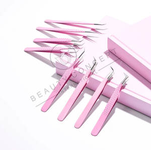 Pinzas Ergonómicas Ligeras con Punta Fina para Pestañas, Herramientas de Extensión de Pestañas de Volumen de Marca Privada para Injerto de Cejas - Product Image 3