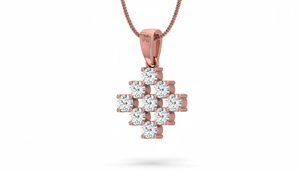 Pendentif carré en diamant brillant de luxe en or blanc 18 carats avec de véritables diamants naturels, bijoux fins élégants et modernes pour femmes, cadeau - Product Image 3