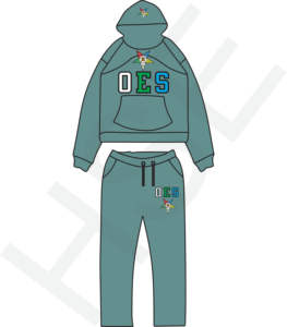 Conjunto de Dos Piezas con Logotipo OES |   Conjunto de Sudadera con Capucha y Pantalones Deportivos Multicolores para Mujer - Product Image 5