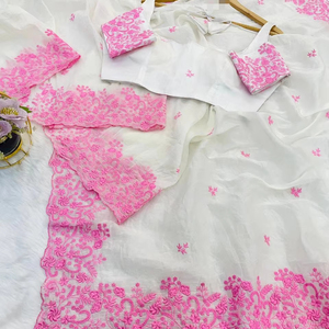 Sari indien élégant, design de créateur, glamour, très demandé, fantaisie, dernier cri, tendance, pour les fêtes, le plus vendu, magnifique, vêtement de mariée - Product Image 1