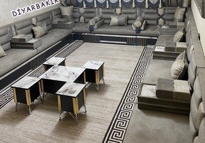 Ensemble de salon traditionnel arabe Majlis Antique |   Modulaire pliable et extensible en tissu capitonné |   Personnalisable |   Livraison gratuite dans le monde entier - Product Image 2