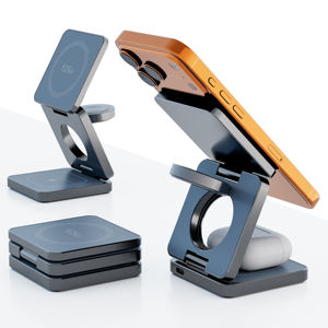 Station de <span class=keywords><strong>charge</strong></span> 3-en-1 Qi2.2 25W, chargeur <span class=keywords><strong>sans</strong></span> <span class=keywords><strong>fil</strong></span> magnétique pliable pour le voyage, compatible iPhone 17/16, <span class=keywords><strong>Pixel</strong></span> 10 Pro XL - Product Image 1