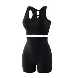 ชุดออกกำลังกายโยคะและชุดว่ายน้ำสำหรับผู้หญิงไซส์ใหญ่ ปี 2025 ยอดนิยม 2 ชิ้น สีพื้น ระบายอากาศ เอวยืดหยุ่น ป้องกันรังสียูวี - Product Image 2