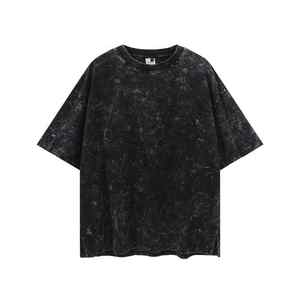 Camiseta blanca vintage gráfica personalizada lavada en blanco de algodón 100% de peso pesado ajustada para hombre - Product Image 2