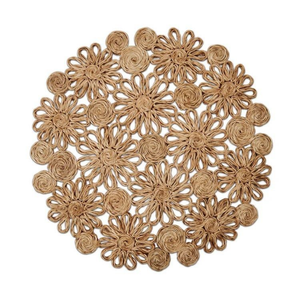 Farmhouse Water Hyacinth <b>Placemat</b> <b>Round</b> Woven Seagrass Table Mat Decorative Braided Straw Coaster For Kitchen Dining - Product Image 1