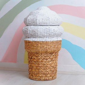 Panier en jacinthe d'eau naturelle en gros, panier tressé à la main, rangement pour enfants, essentiels - Product Image 1