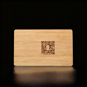 Tarjetas de Visita de <span class=keywords><strong>Madera</strong></span> con Impresión de Código <span class=keywords><strong>QR</strong></span> y Logotipo Láser, Tarjetas de Identificación NFC de <span class=keywords><strong>Madera</strong></span> de Bambú en Blanco - Product Image 1