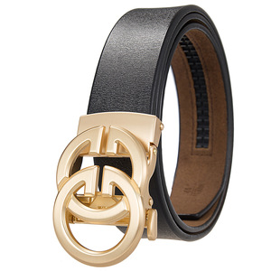 Cinturón Casual de Cuero Genuino de Vaca para Hombre, Hebilla Automática de Aleación, Impermeable, Transpirable, con Diseño de Diamantes de Imitación en 3D - Product Image 3