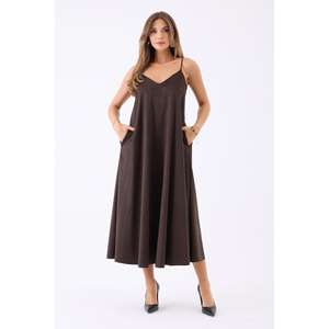 Vestido 7506 Color Café Lavable con Cintura Natural - Product Image 2