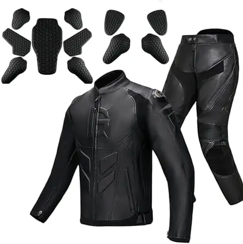 男性女性のためのオートバイ乗馬レーシングトラックスーツツーピーススーツバイクジャケットとCEアーマーパッド付きパンツ