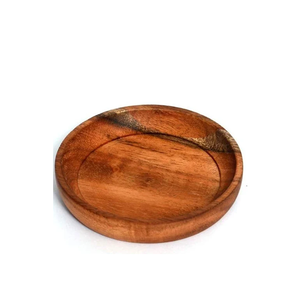 Assiette de présentation en bois classique de forme ronde design sculpté Plateau de service élégant pour les événements et les fêtes de mariage - Product Image 6