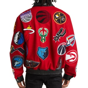 เสื้อแจ็คเก็ตวาร์ซิตี้ขนสัตว์คุณภาพสูงระดับพรีเมียม ขายดี MOQ ต่ำ บริการ OEM เสื้อแจ็คเก็ตเลตเตอร์แมนสำหรับเด็กผู้ชาย - Product Image 2