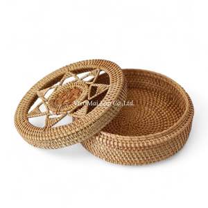 Caja de Almacenamiento de Ratán Clásica Hecha a Mano para la Organización del Hogar, Elaborada con Ratán Vietnamita Natural - Product Image 1